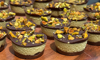 No Bake, No Added Sugar Dubai Chocolate Brownie Ice Cream Bites